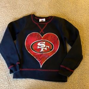 Girls Forty Niners Crewneck Sweater. Size 6/7.